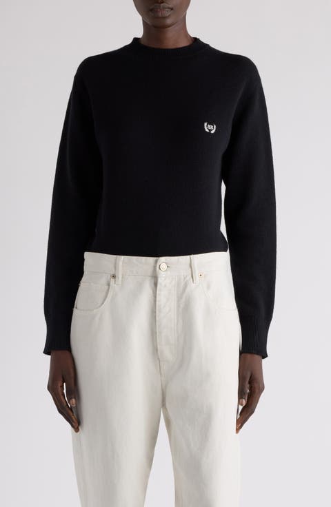 Logo Embroidered Wool Sweater