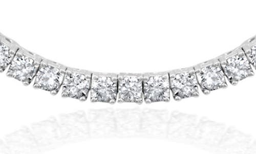 Crislu Round Cubic Zirconia Tennis Necklace In Silver