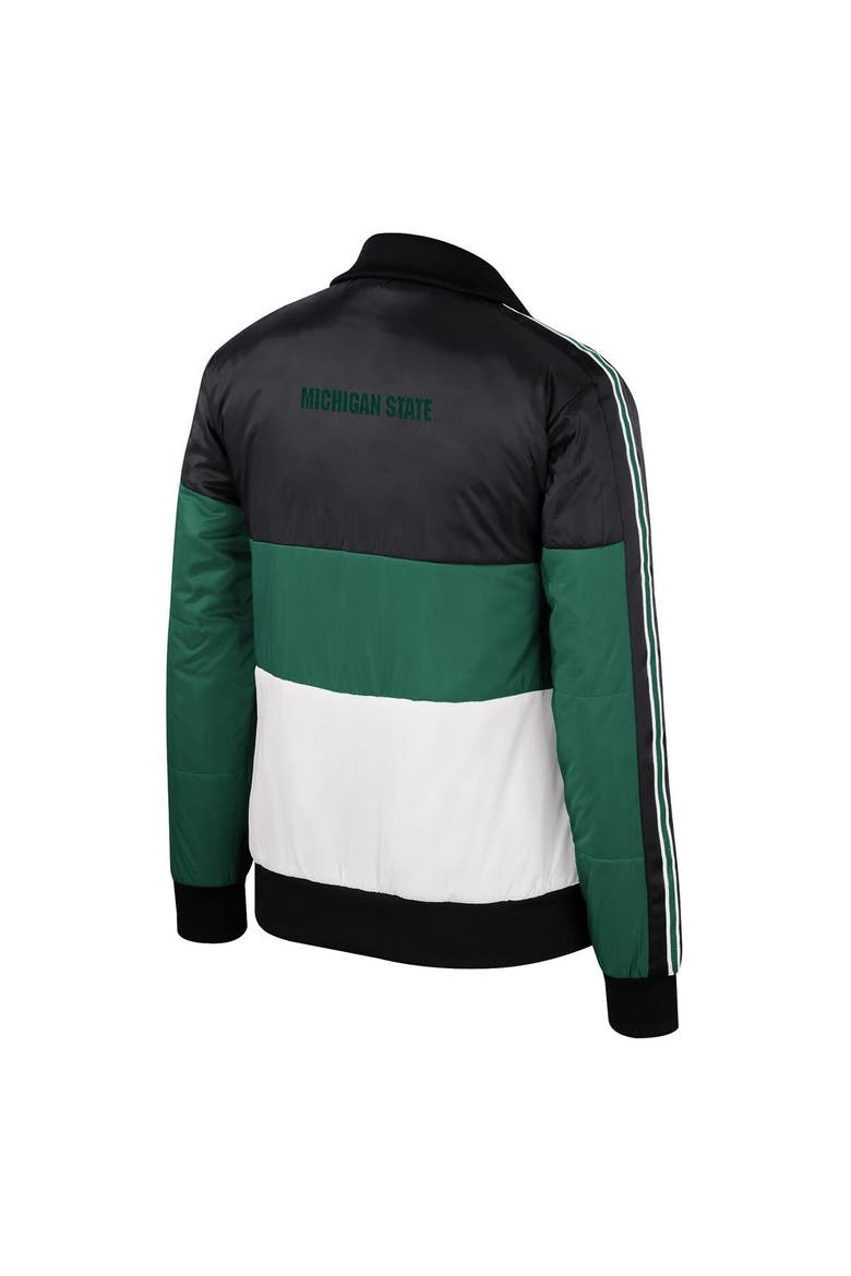 Women's The Wild Collective  Green Michigan State Spartans Color-Block Puffer Full-Zip Jacket, Alternate, color, Green