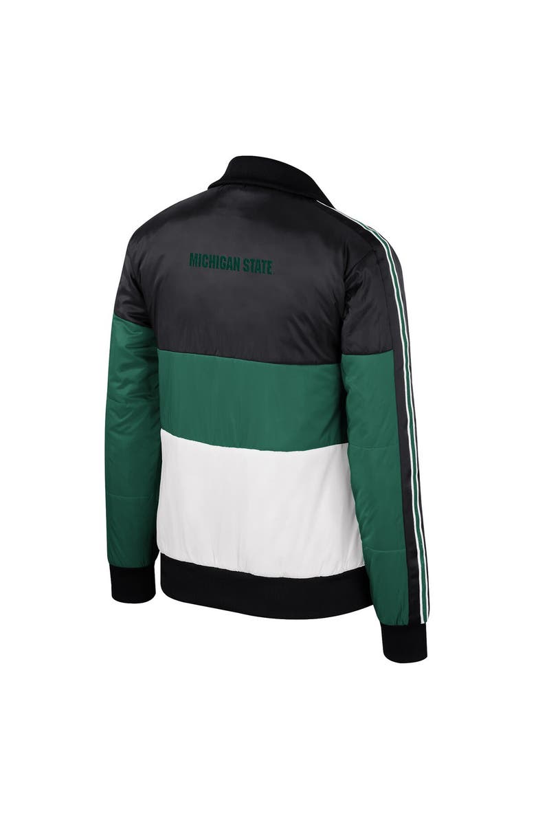 THE WILD COLLECTIVE Women's The Wild Collective Green Michigan State Spartans Color-Block Puffer Full-Zip Jacket, Alternate, color, Green