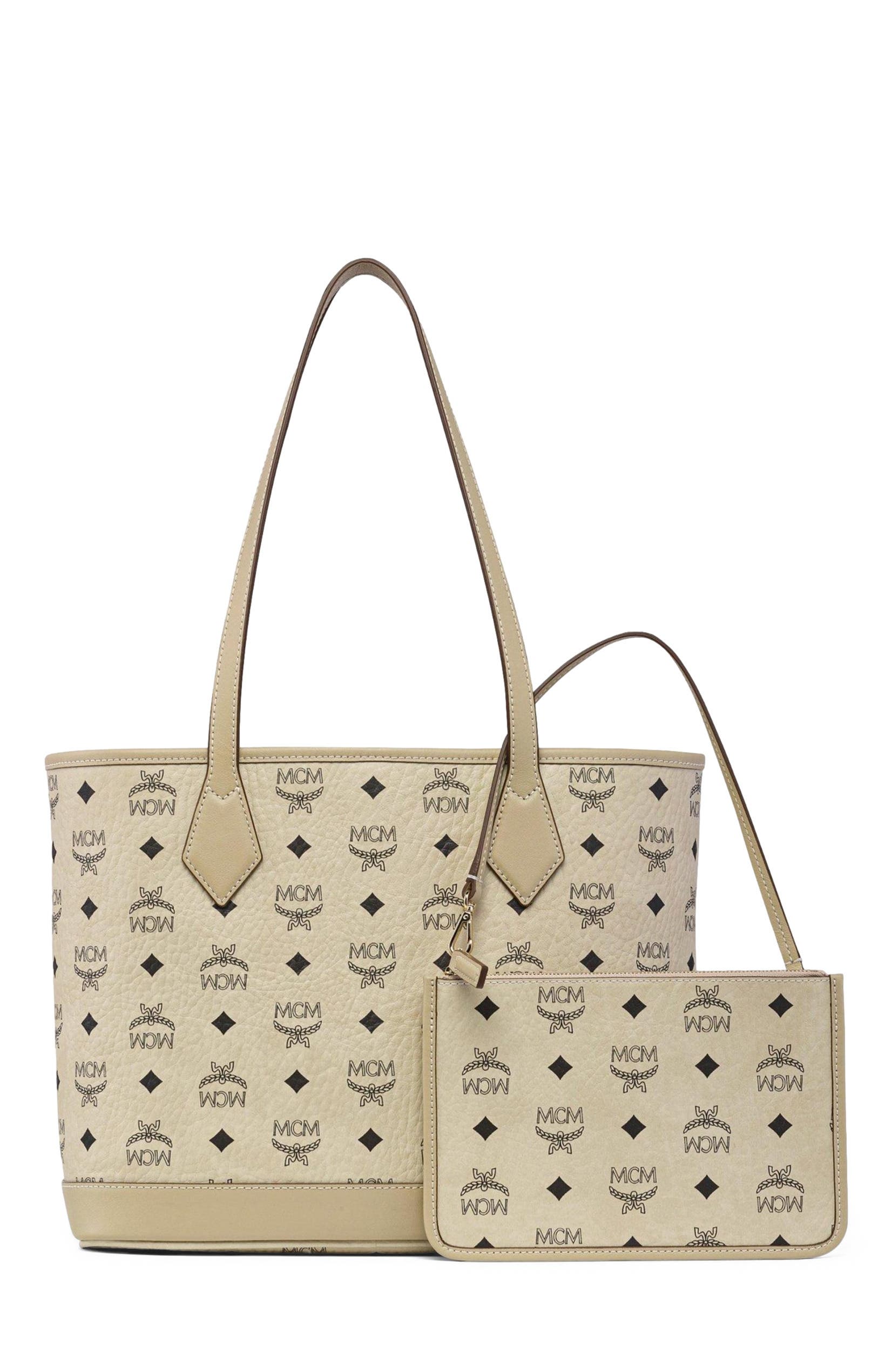 New Small Liz Shopper in Visetos, Alternate, color, Beige