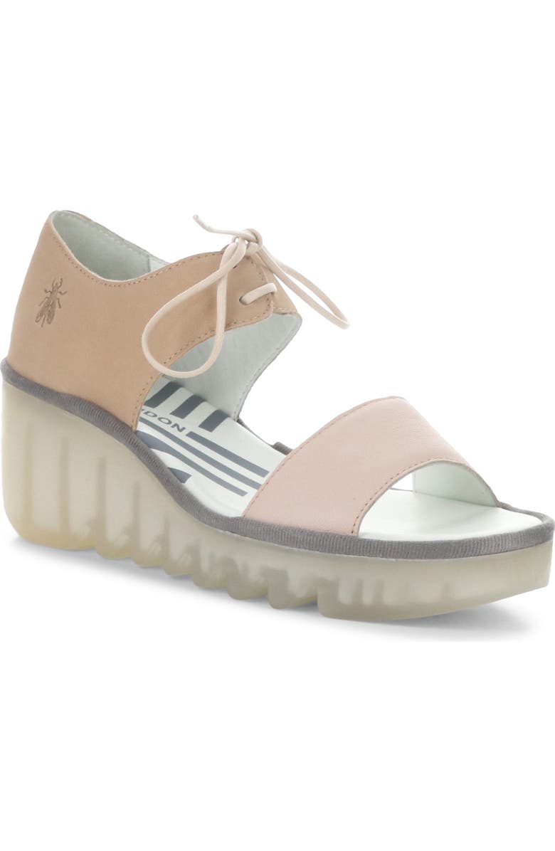Fly London Bilu Platform Wedge Sandal, Main, color, 005 Nude Pink Mousse
