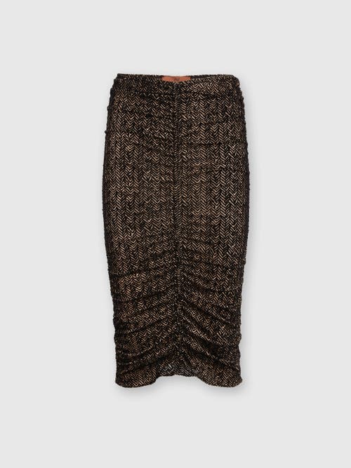 Missoni Zig Zag Tulle Skirt With Central Gathering In Brown