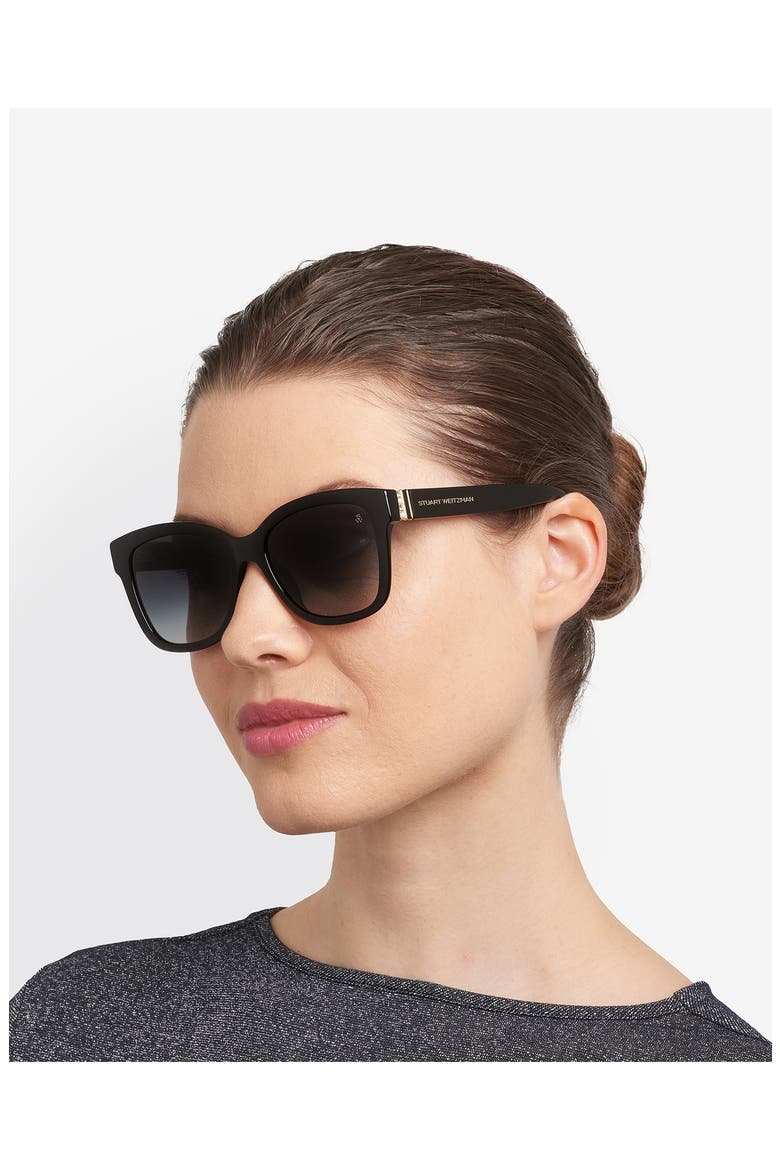 53mm Gradient Square Sunglasses, Alternate, color, BLACK/ DARK GREY