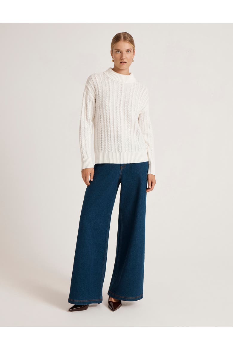 Vivana Turtle Neck Knitted Sweater, Alternate, color, Ivory