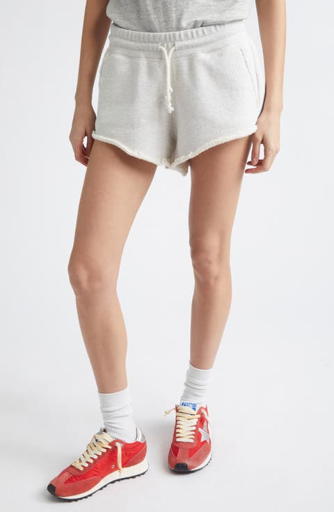 Distressed Cotton Sweat Shorts