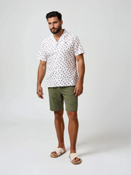 Stone Rose Seersucker Cactus Print Resort SS Button-Up Shirt