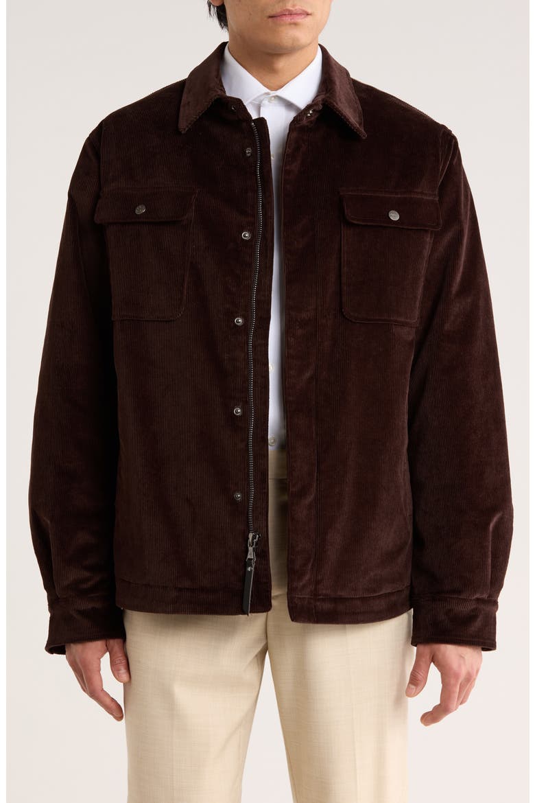 Corduroy Shirt Jacket, Main, color, BROWN