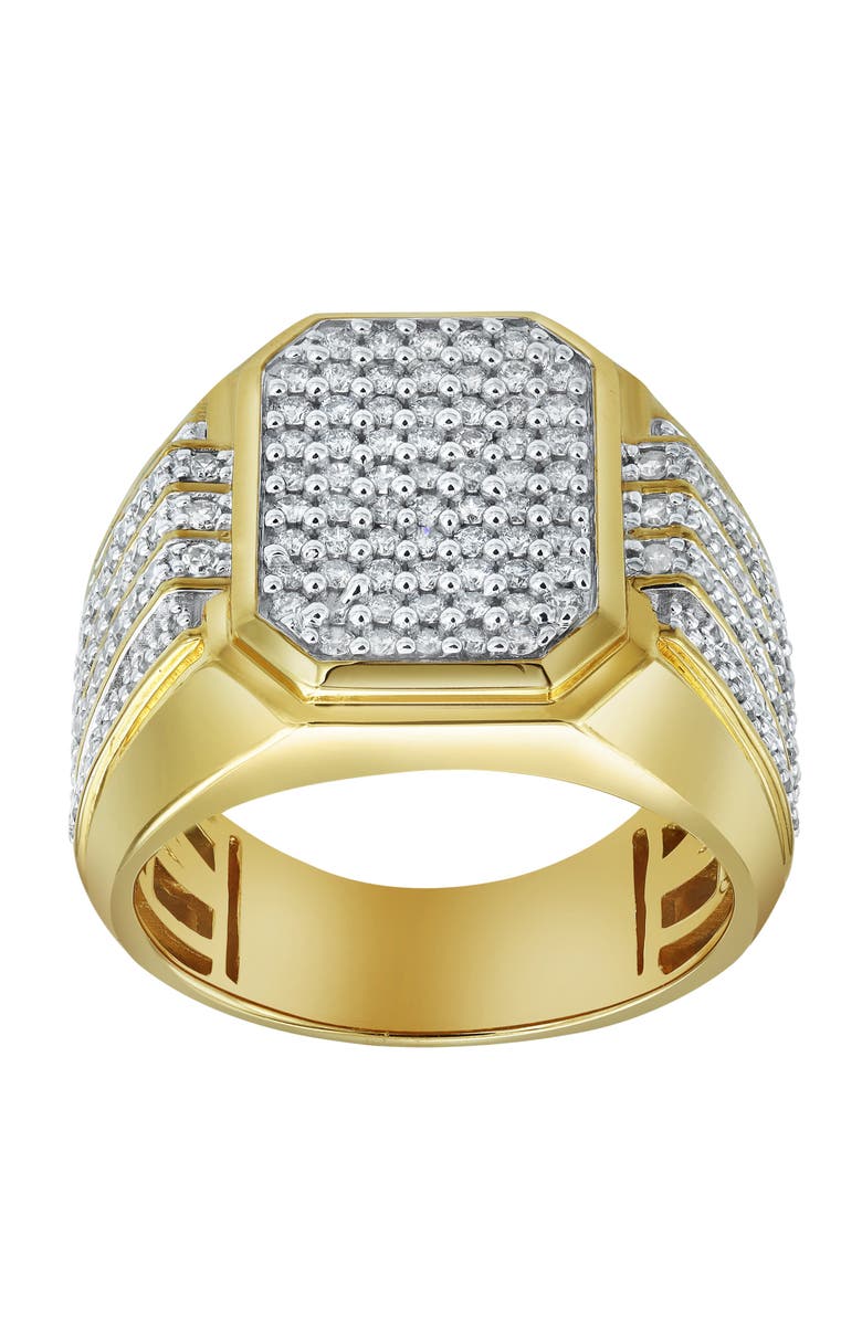 LuvMyJewelry HexWall 14K Yellow Gold Diamond Men Statement Ring - 1.3ct., Alternate, color, 14K Yellow Gold