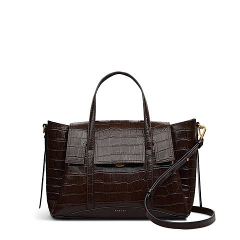 The Chancery - Faux Croc Medium Flapover Satchel Bag