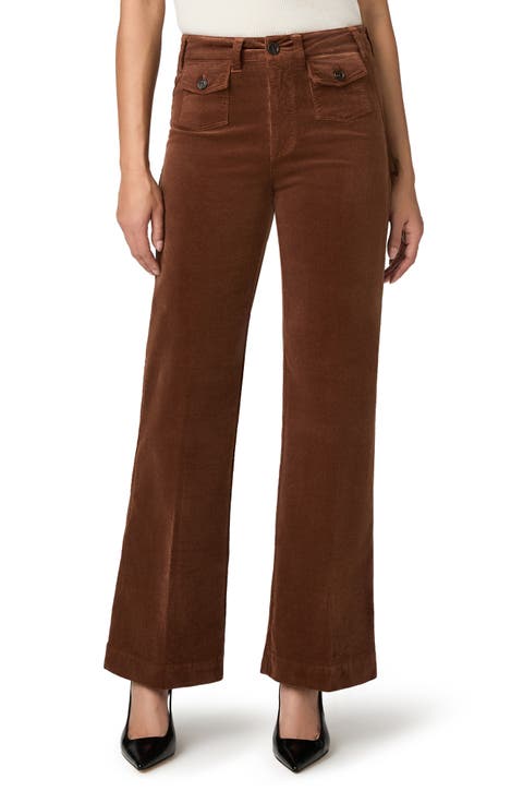 Leenah Corduroy High Waist Ankle Wide Leg Jeans