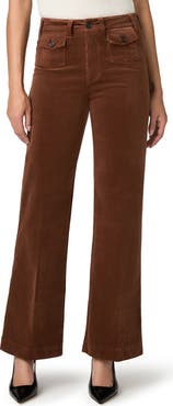 PAIGE Leenah Corduroy High Waist Ankle Wide Leg Jeans