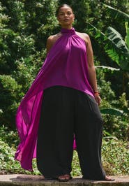 ELOQUII High-Low Halter Top