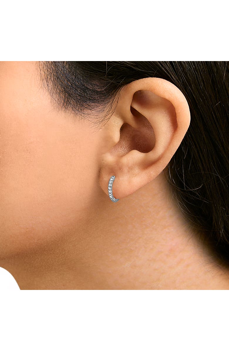 Haus of Brilliance 14K Gold 1/5 CTW Diamond Huggie Hoop Earrings, Alternate, color, White