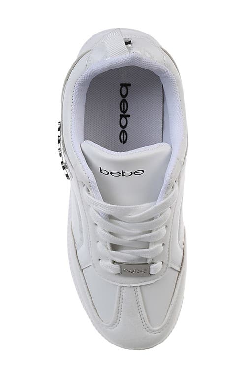 Bebe Glitter Sneaker In Silver