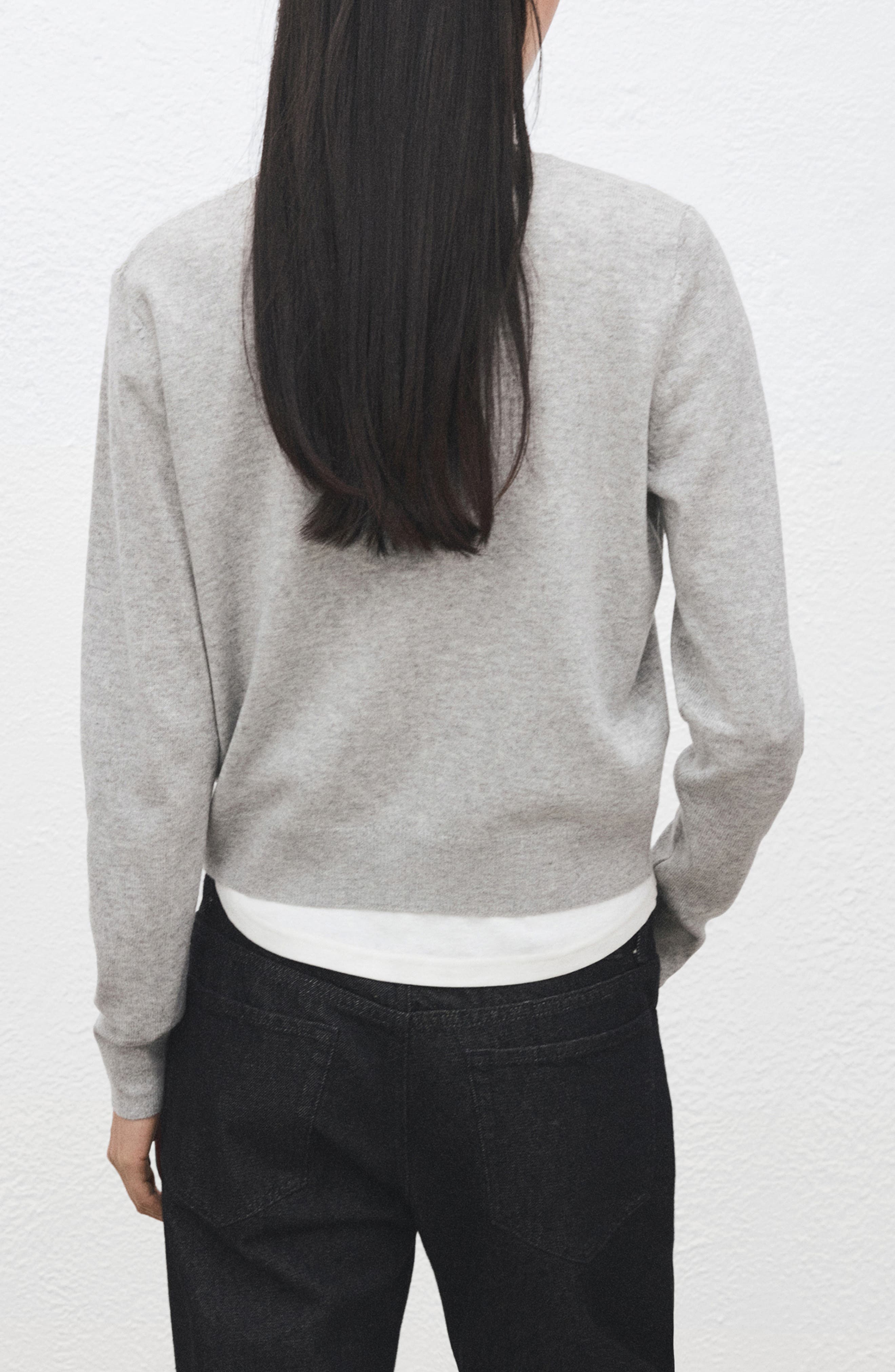 Covered Button Crewneck Cardigan - image 2