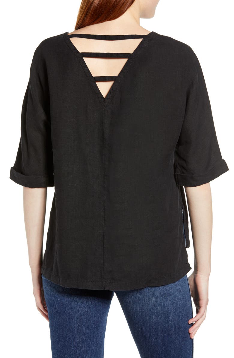 Caslon<sup>®</sup> V-Back Linen Top, Alternate, color, 