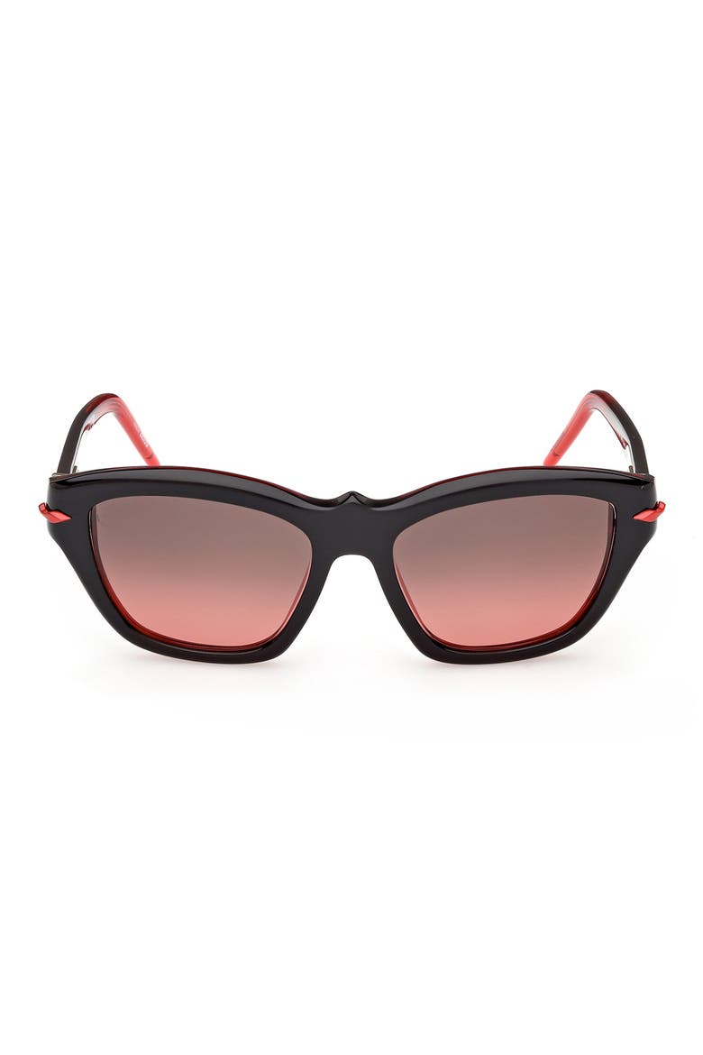 53mm Gradient Butterfly Sunglasses, Main, color, BLACK/ RED GOLD METAL