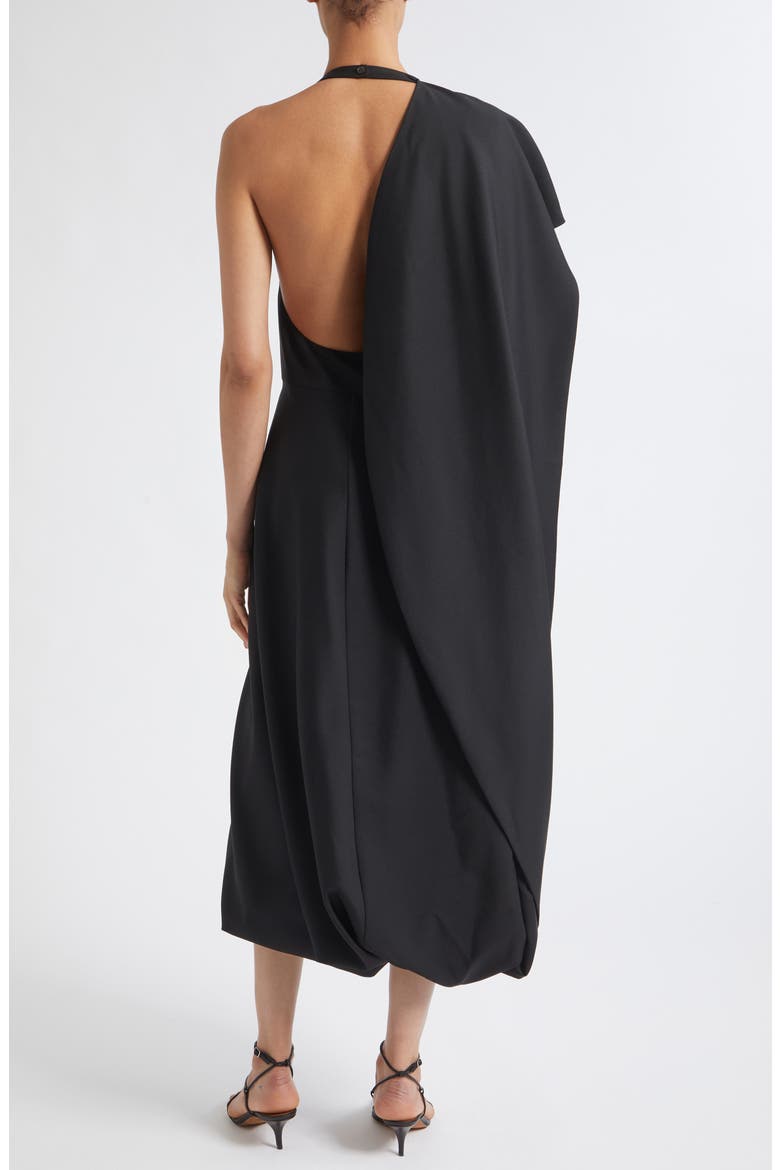 Twisted Cape Dress, Alternate, color, BLACK