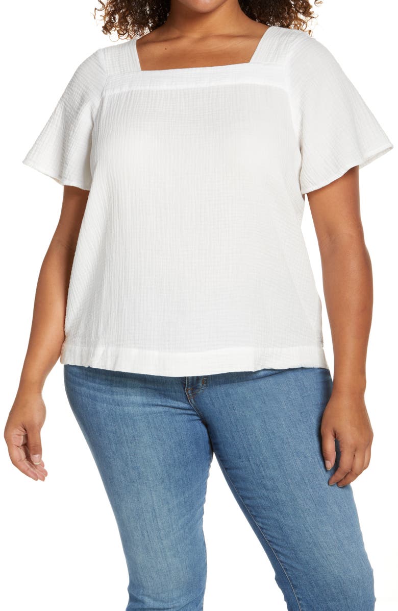 Madewell Harlow Lightspun Square Neck Top, Main, color, 