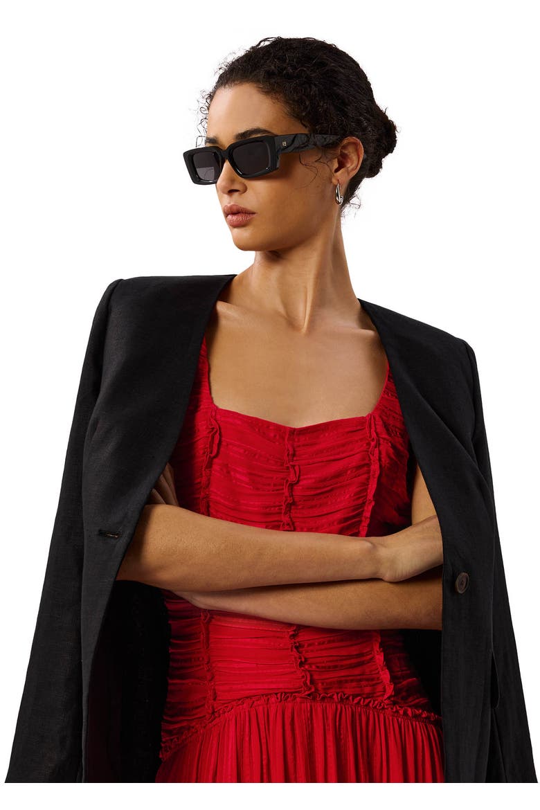 Square Neck Wide Strap Maxi Dress, Alternate, color, Red