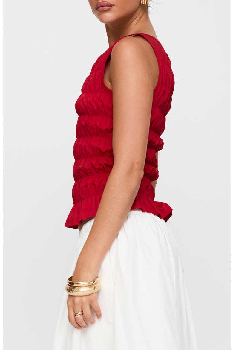Marleene Smocked Tank, Alternate, color, RED