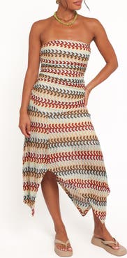 Petal & Pup Navia Embroidered Strapless Maxi Dress