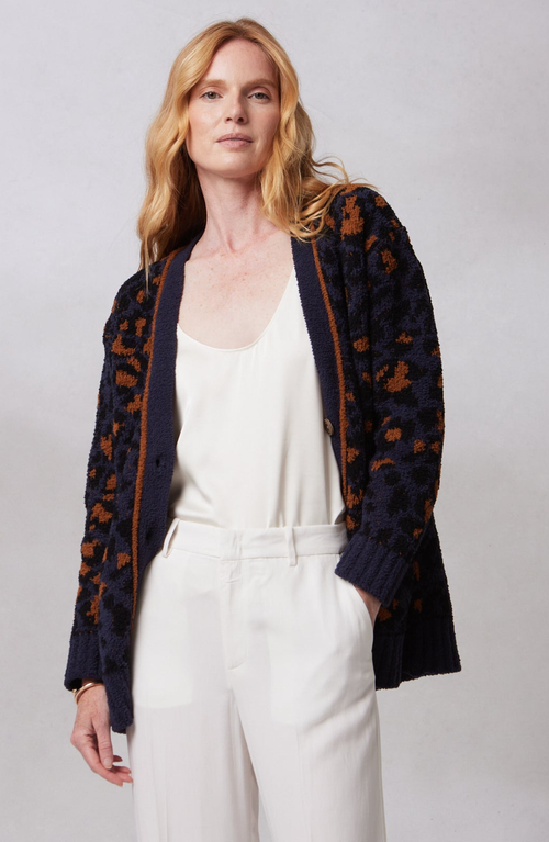 KASHWERE APPAREL CHENILLA CLASSIC CARDIGAN 