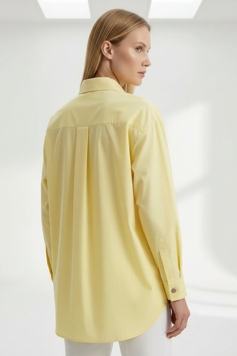Bernetta Shirt Collar Long Sleeve Embroidered Shirt, Alternate, color, Yellow