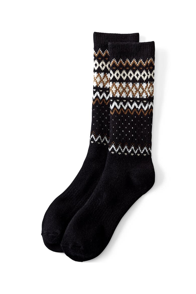 Thermaskin Heat Winter Boot Socks, Main, color, Black/Natural Fairisle