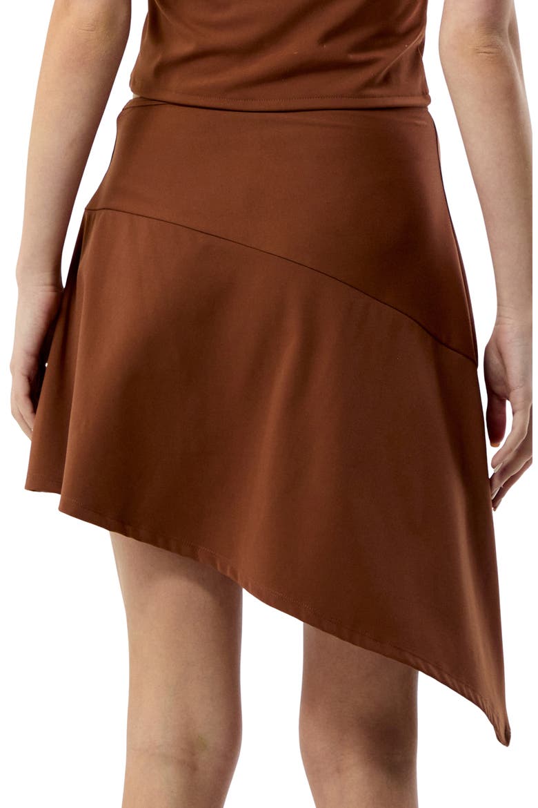 Laila Asymmetric Skirt, Alternate, color, BROWN