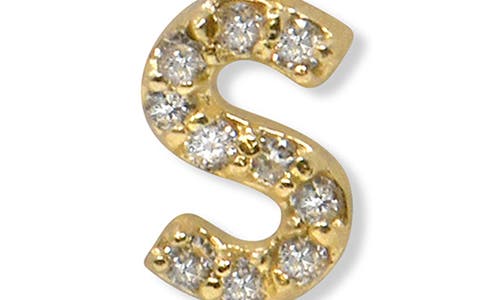 Anzie Love Letter Pavé Diamond Charm In Gold