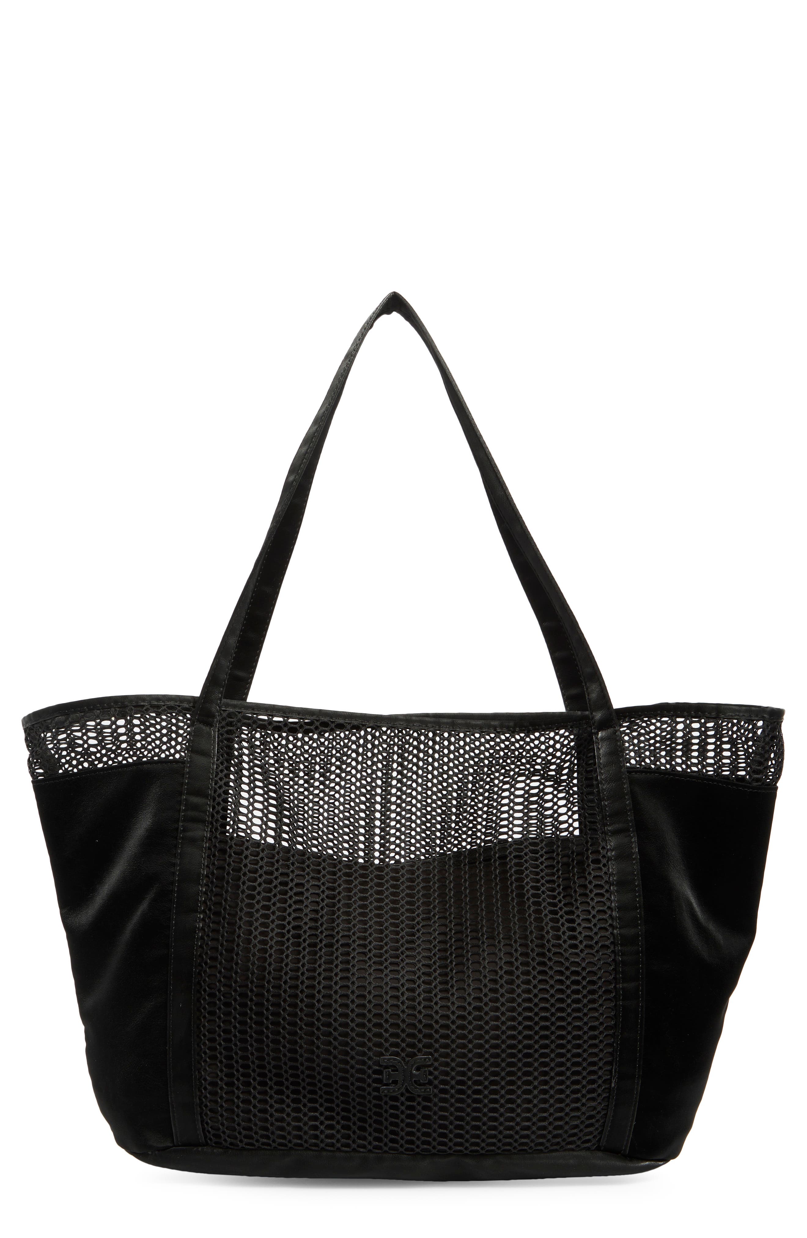 Sam Edelman Kyla Mesh Tote, Main, color, Black
