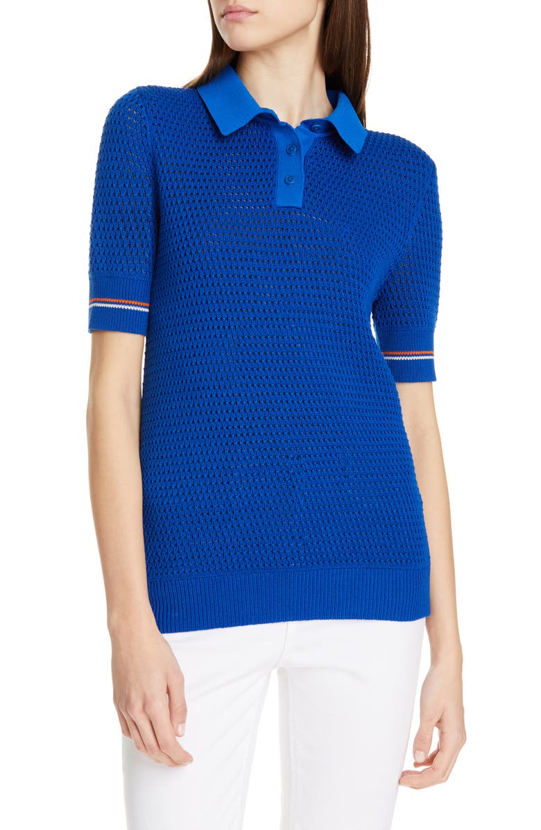 Tory Burch Cotton Polo Sweater, Main, color,