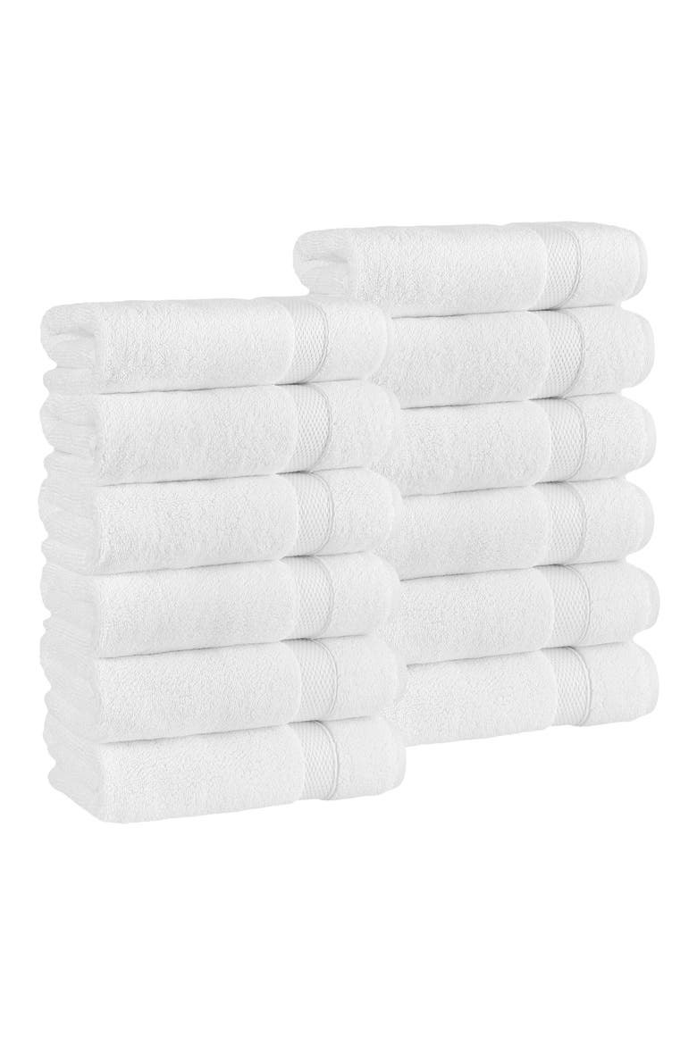 Set of 12 Anovia Turkish Cotton Hand Towels, Main, color, WHITE
