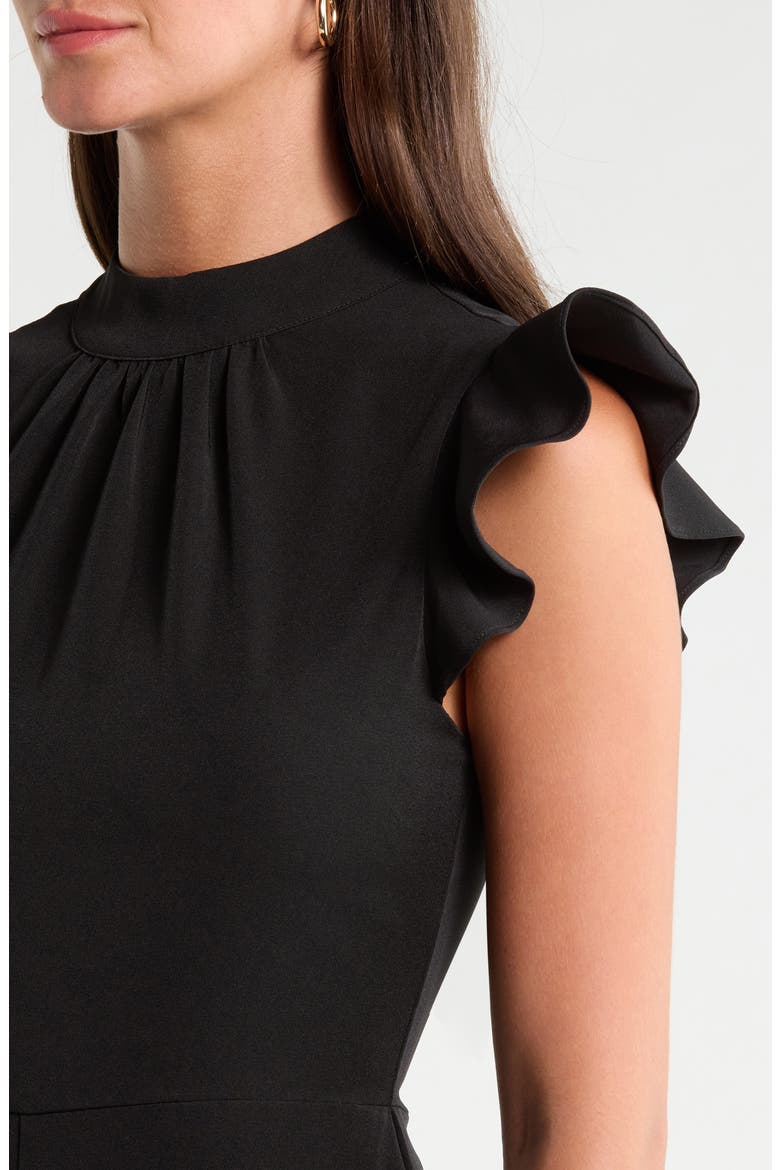 Manuela Mock Neck Wide Leg Jumpsuit, Alternate, color, BLACK