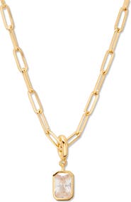 Brook and York Mackenzie Birthstone Paper Clip Chain Pendant Necklace