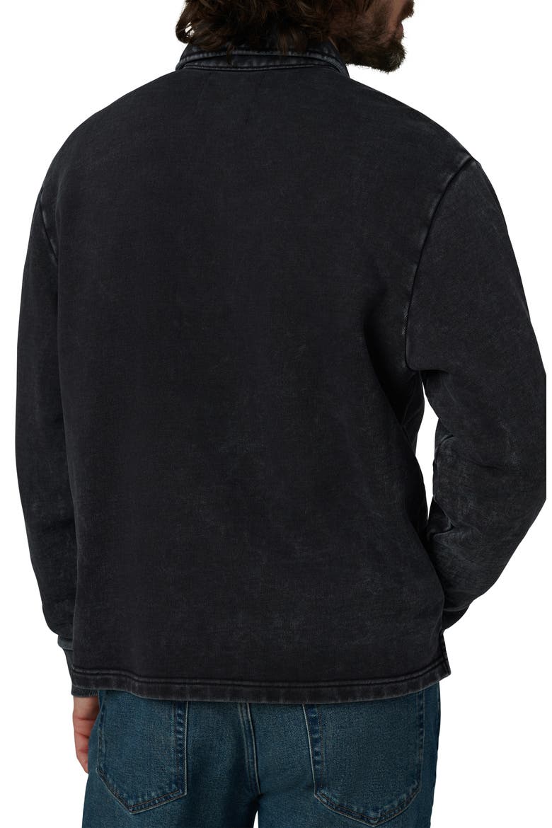 Cotton Polo Sweatshirt, Alternate, color, WASHED BLACK