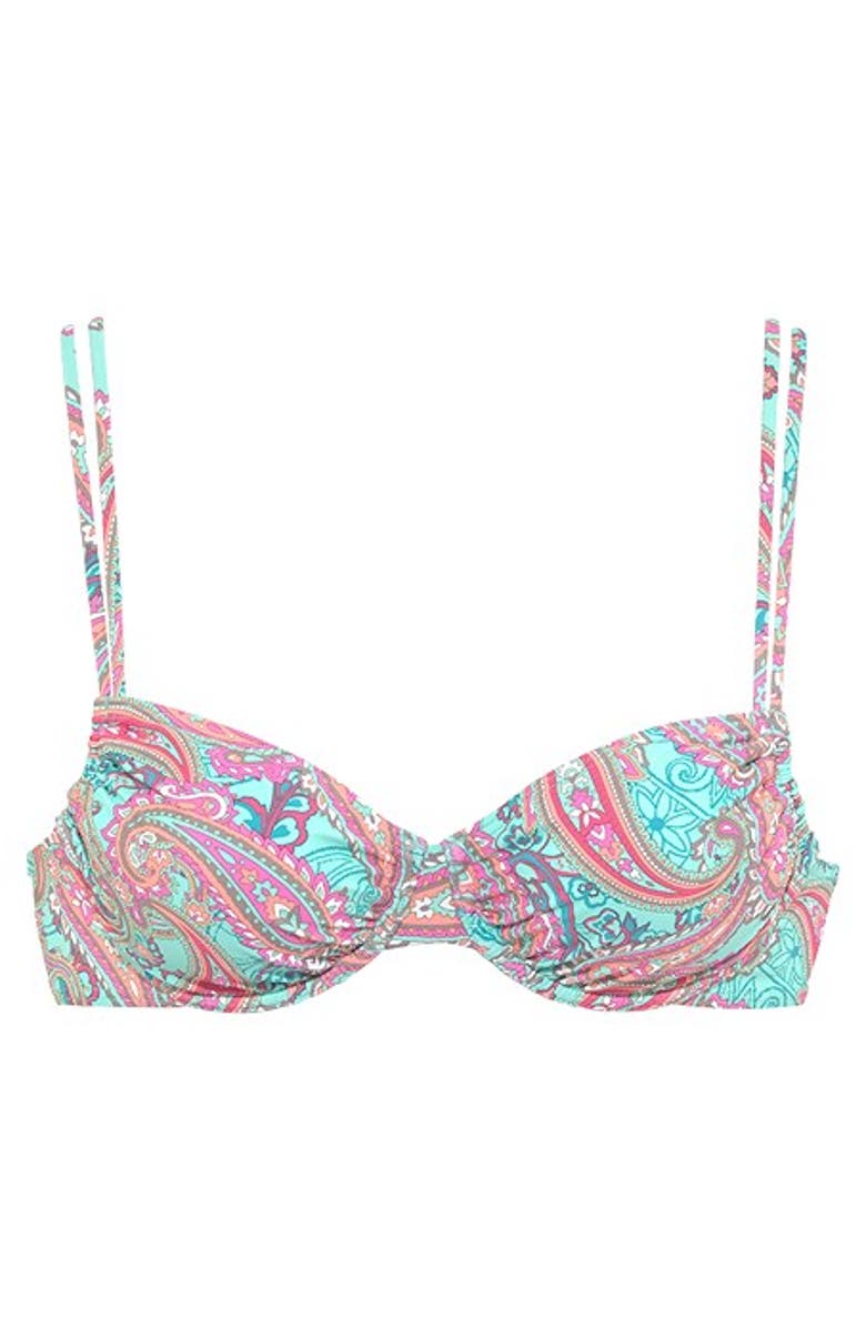 LASCANA Women's Paisley Print Underwire Bikini Top Size 32D, Alternate, color, Mint Printed