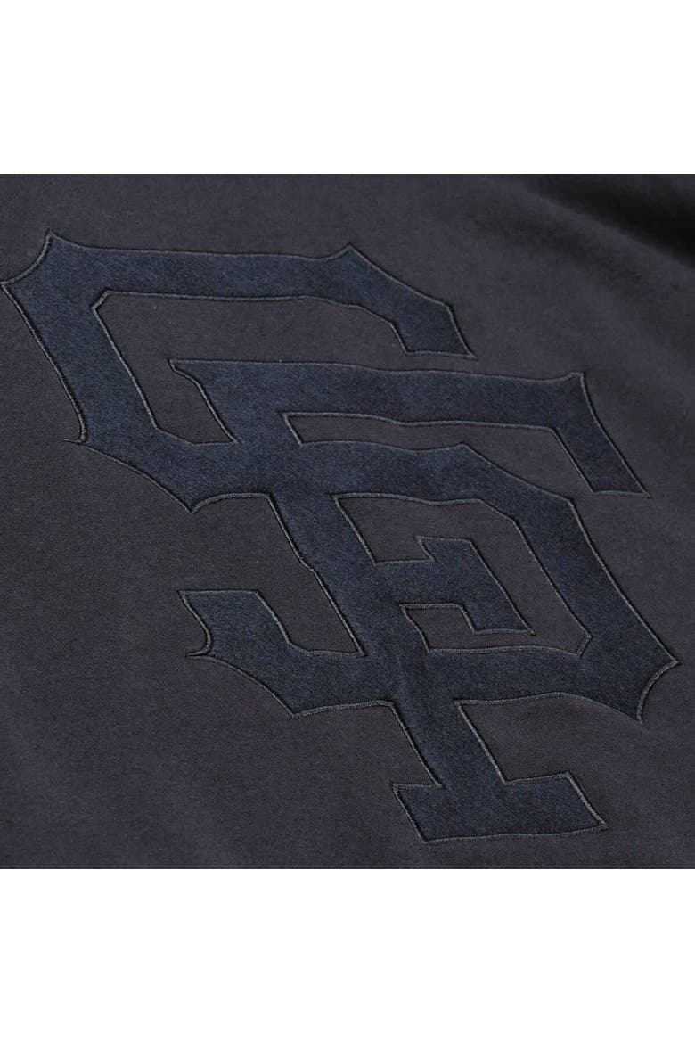 Men's Mitchell & Ness  Black San Francisco Giants Phantom Fleece Crewneck Sweatshirt, Alternate, color, Black