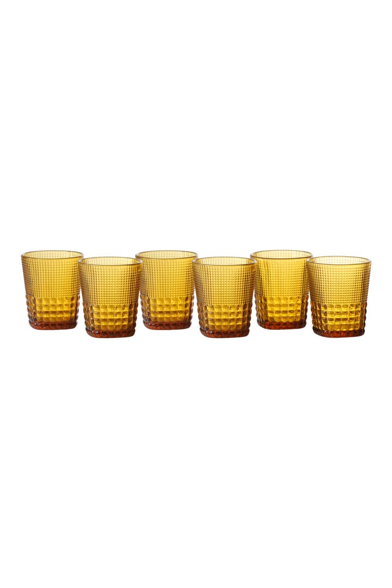 Malcom Set of 6 Double Old Fashioned Glasses, Main, color, AMBER