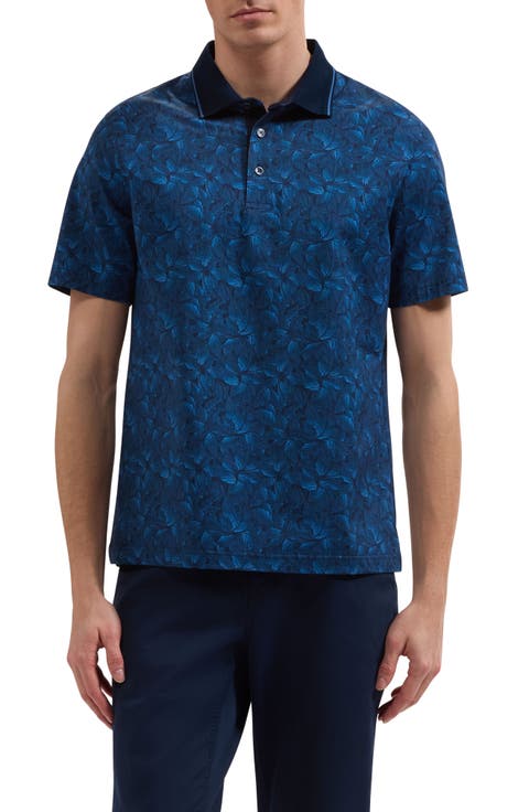 Vidal OoohCotton® Leaf Print Polo