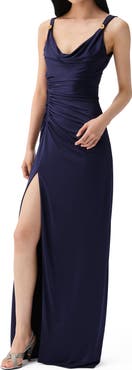 Versace Draped Liquid Jersey Gown
