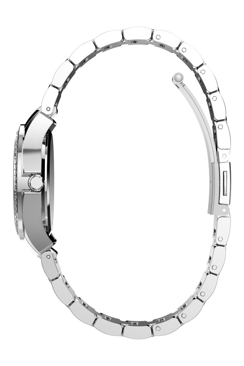 Trend Crystal Bezel Bracelet Watch, 30mm, Alternate, color, SILVER/ WHITE