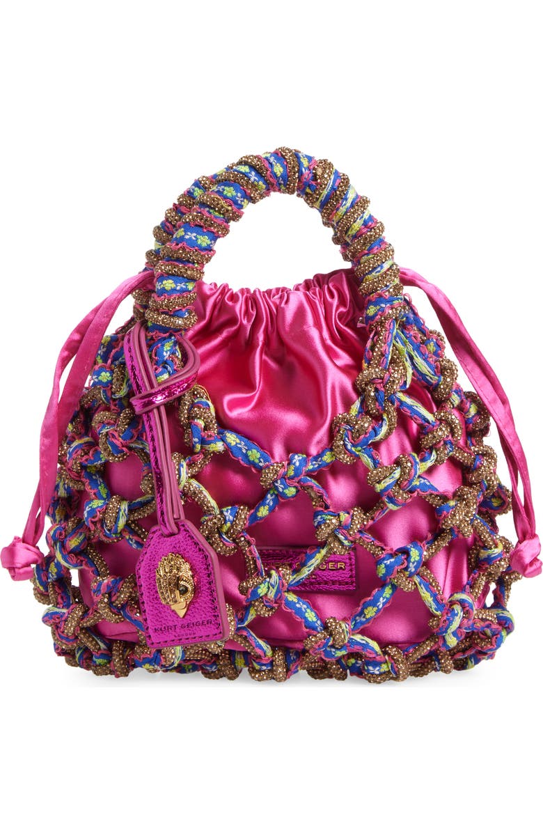 Kurt Geiger London Small Macramé Crystal Handbag, Main, color,
