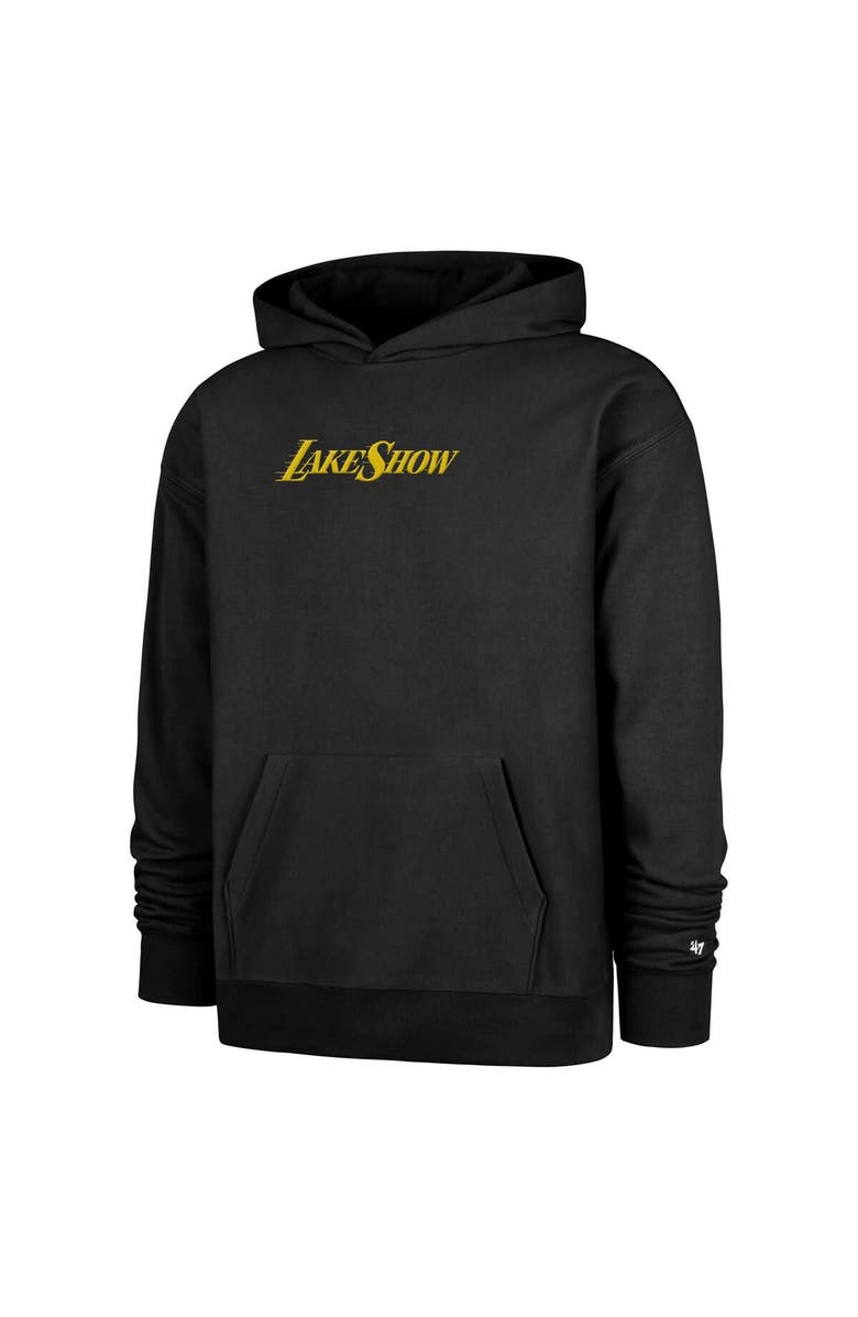 '47 Men's '47  Black Los Angeles Lakers 2024/25 City Edition Double Crossover Foundation Pullover Hoodie, Alternate, color, 
