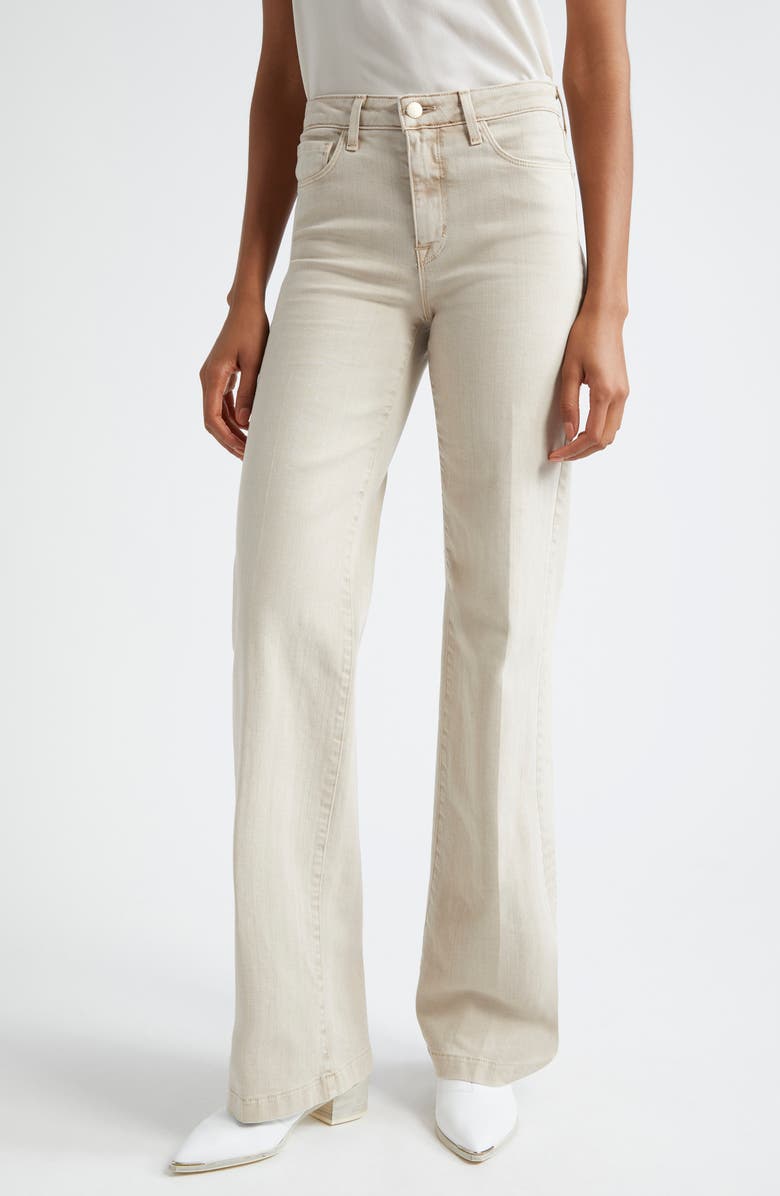 L'AGENCE Scottie Wide Leg Jeans, Main, color, Biscuit