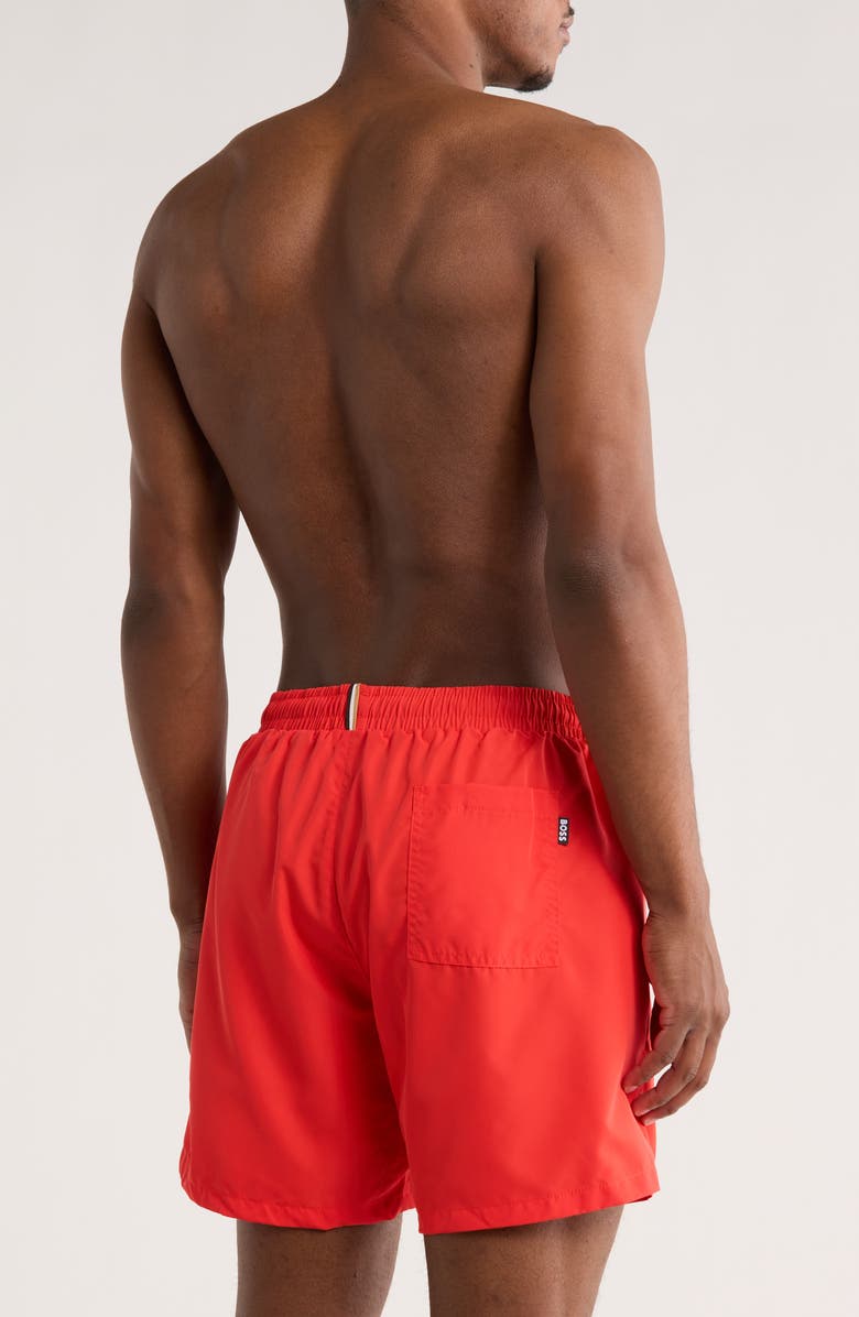 BOSS Dolphin Swim Shorts, Alternate, color, Bright Red
