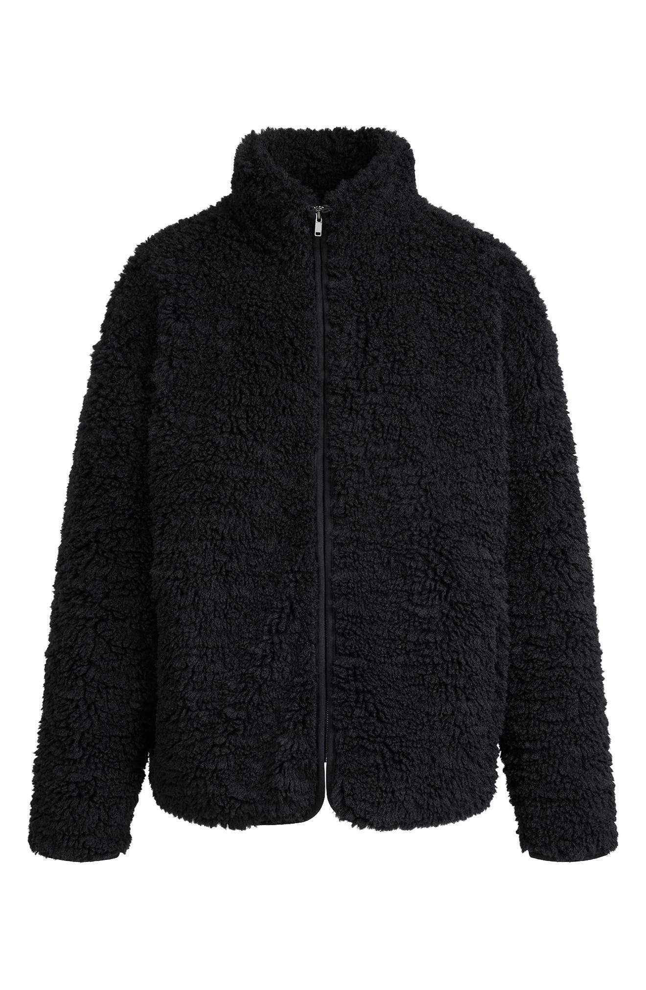 Faux Fur Oversize Mock Neck Jacket (Women) | Nordstrom