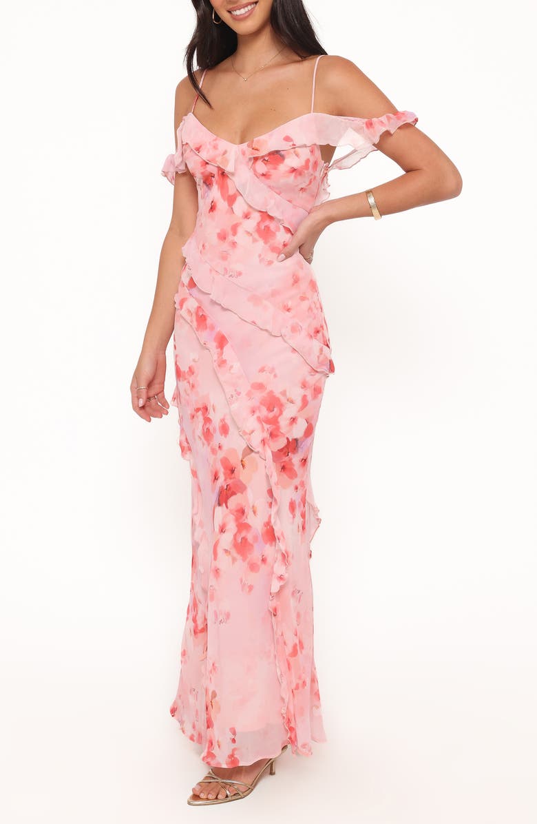 Petal & Pup Alexia Off-Shoulder Maxi Dress, Alternate, color, Pink Floral